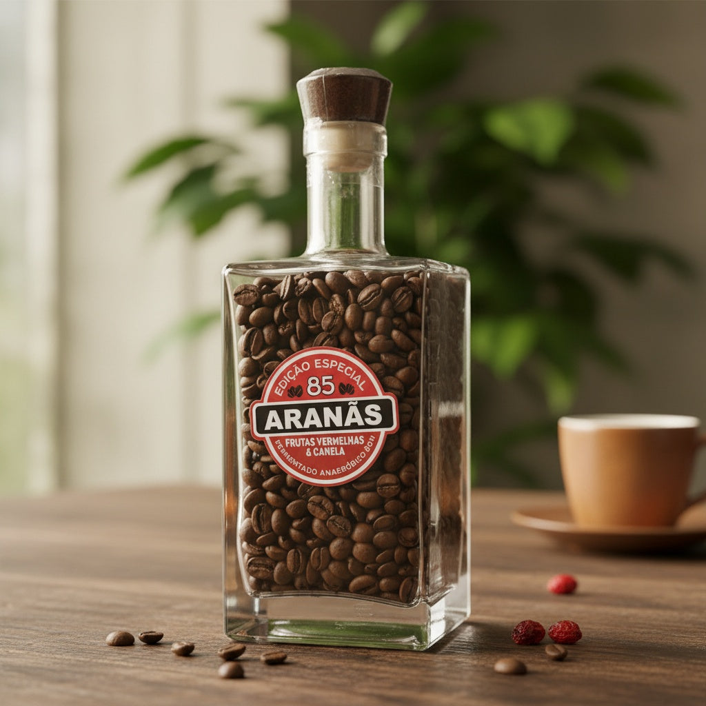 Café Santiago Garrafa Grão Aranãs (Frutas vermelhas e Canela)