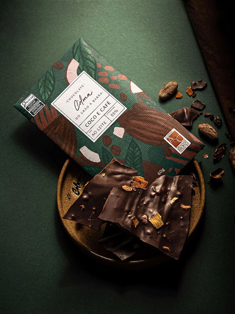 Chocolate Calma Ao Leite Coco e Café 55% 60g